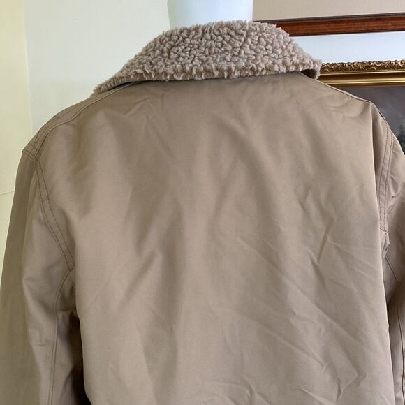 Mighty Mac Out O' Gloucester Beige Faux Shearling Lined Two Way Zip Deck Jacket - Picture 7 of 14